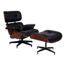 Poltrona Charles Eames Com Puff - Preto Foto mini 1