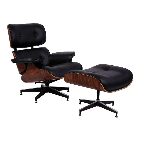 Poltrona Charles Eames Com Puff - Preto Foto 1