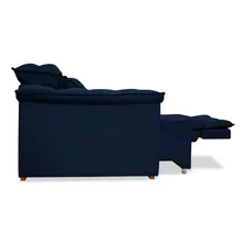 Poltrona Da Vovó Reclinável Super Confortável De Veludo Cor Azul Foto mini 2