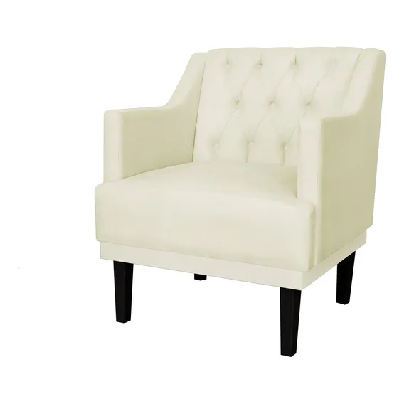 Poltrona Decorativa Alice Suede Bege Foto 1