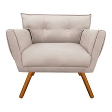 Poltrona Decorativa Anitta Suede Bege Com Strass - D'rossi Foto mini 1