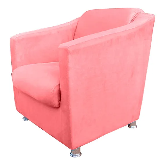 Poltrona Decorativa Clinica Consultorio Salão Beleza Rosa Foto 1