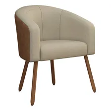 Poltrona Decorativa Com Pés Em Madeira Marselha Ihwt Foto mini 2