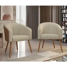 Poltrona Decorativa Com Pés Em Madeira Marselha Ihwt Foto mini 1