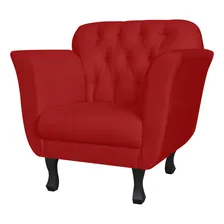 Poltrona Decorativa Dália Suede Vermelho Foto mini 1