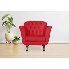 Poltrona Decorativa Dália Suede Vermelho Foto mini 3