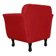 Poltrona Decorativa Dália Suede Vermelho Foto mini 2