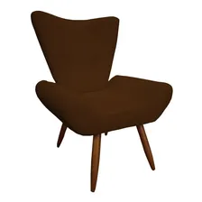 Poltrona Decorativa Emília Suede Marrom Foto mini  2