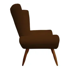 Poltrona Decorativa Emília Suede Marrom Foto mini  3