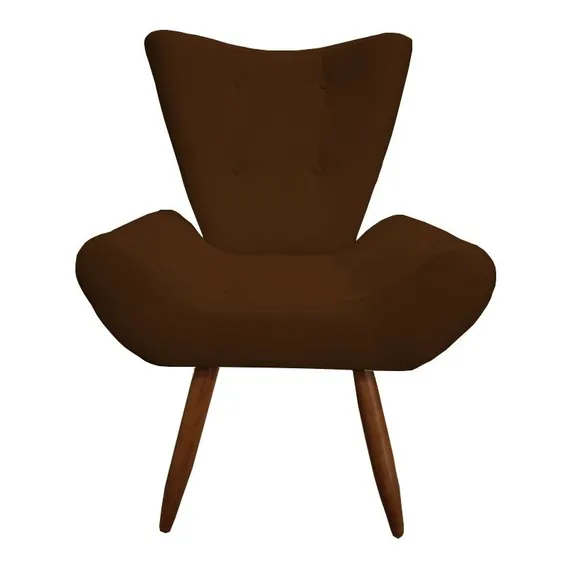 Poltrona Decorativa Emília Suede Marrom Foto 1