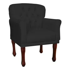 Poltrona Decorativa Ester Suede Preto Foto  mini 1