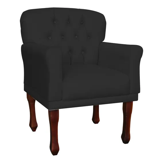 Poltrona Decorativa Ester Suede Preto Foto 1