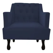 Poltrona Decorativa Julia Suede Azul Marinho Foto mini 1