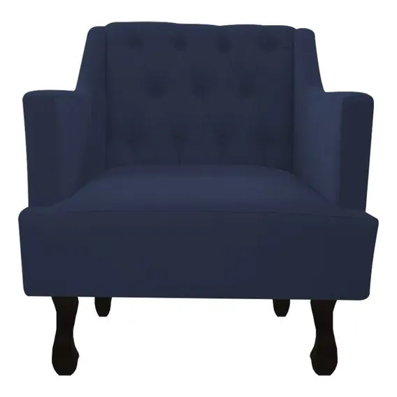 Poltrona Decorativa Julia Suede Azul Marinho Foto 1