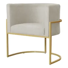 Poltrona Decorativa Luana Suede Bege Foto  mini 1