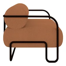 Poltrona Decorativa P/sala Kit 2 Kira K04 Bouclê Terracota Foto mini 4