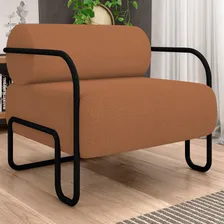 Poltrona Decorativa P/sala Kit 2 Kira K04 Bouclê Terracota Foto mini  2