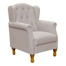 Poltrona Decorativa Para Sala de Estar Yara P02 Linho Bege Foto mini 1