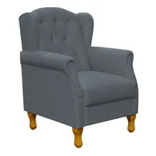 Poltrona Decorativa Para Sala de Estar Yara P02 Suede Cinza Foto mini 1