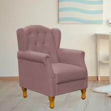 Poltrona Decorativa Para Sala de Estar Yara P02 Suede Rosê Foto mini  2