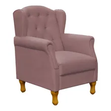Poltrona Decorativa Para Sala de Estar Yara P02 Suede Rosê Foto  mini 1
