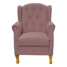 Poltrona Decorativa Para Sala de Estar Yara P02 Suede Rosê Foto mini  3