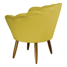 Poltrona Decorativa Pétala Corino Amarelo Floral Foto mini 2