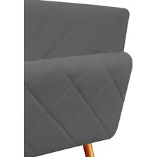 Poltrona Decorativa Sabrina Suede Cinza Foto mini 3