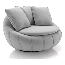 Poltrona Girat贸ria Com Almofadas Afrodite Cinza Foto mini 1