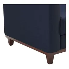 Poltrona Living Pés E Base Em Madeira Linho Cotton Azul M.. Foto mini 4