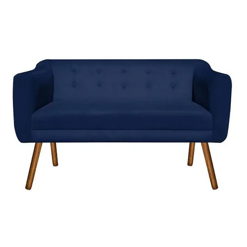 Poltrona Namoradeira Julia 2 Lugares Suede Azul Marinho Cor Azul-marinho Foto 1