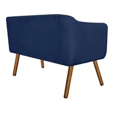 Poltrona Namoradeira Julia 2 Lugares Suede Azul Marinho Cor Azul-marinho Foto mini  2