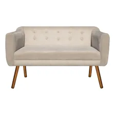 Poltrona Namoradeira Julia 2 Lugares Suede Bege - D'rossi Foto mini 1