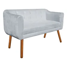 Poltrona Namoradeira Julia 2 Lugares Suede Cinza - D'rossi Foto mini 1