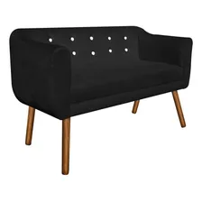 Poltrona Namoradeira Julia 2 Lugares Suede Preto Com Strass Foto mini 2