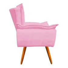 Poltrona Opala Com Puff Opala Suede - D'rossi Cor Rosa bebê Foto mini  3