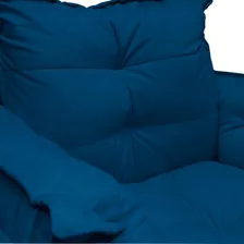 Poltrona Opalla Base Girat贸ria Metal - Suede Azul-royal Foto mini 4