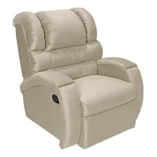 Poltrona Para Amamentação Confortavel Com Gatilho Suede Bege Foto mini  2