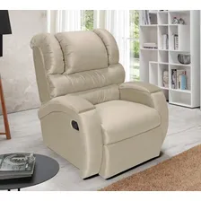 Poltrona Para Amamentação Confortavel Com Gatilho Suede Bege Foto  mini 1