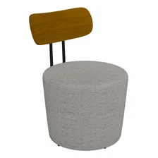 Poltrona Para Sala Decorativa Redonda 53cm Le Moon Linho Cz Cor Cinza Foto mini 1