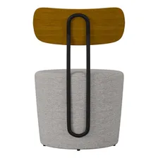 Poltrona Para Sala Decorativa Redonda 53cm Le Moon Linho Cz Cor Cinza Foto mini 4