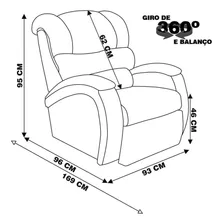 Poltrona Poltrona Reclinável Gran Belo Poltrona Reclinável Oasis De 1 Lugar Cor Caramelo Com Tecido Liso De Espuma D-28 E Pés De Aço Foto mini 4
