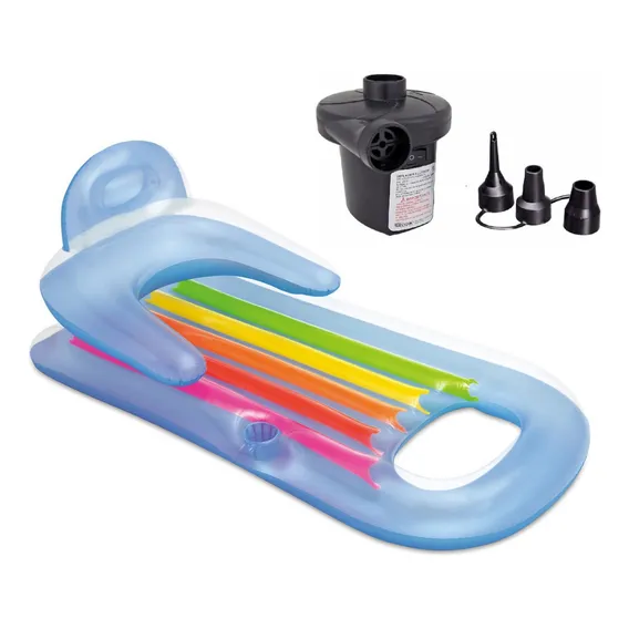 Poltrona Refrescante Splash Lounge Intex Bomba Eletrica Cor Azul Foto 1