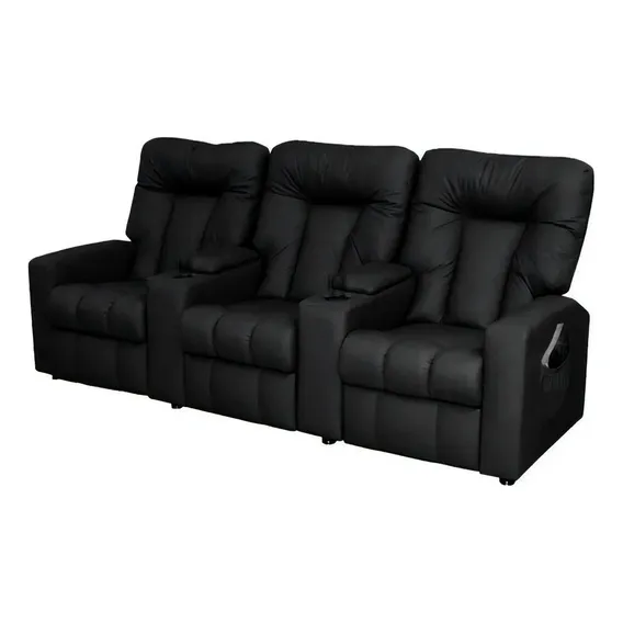 Poltrona Tripla Reclinável Jetta Mx9 Corano Preto - Matrix Foto 1