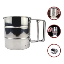 Polvilhador Grande Inox Peneirar Farinha Tapioca Com Gatilho Foto  mini 1