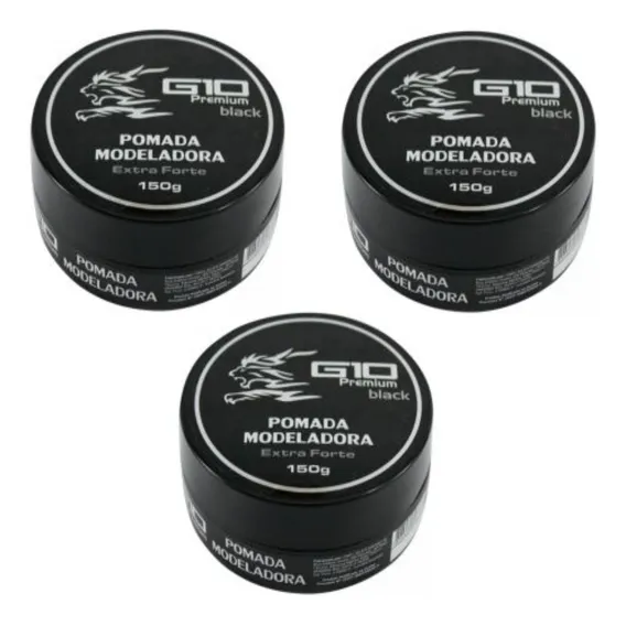 Pomada Modeladora Black G10 Premium 150g 3und. Foto 1