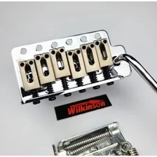 Ponte Wilkinson Stratocaster Luxo Completa Bloco Reforçado Cor Cromado Foto  mini 1