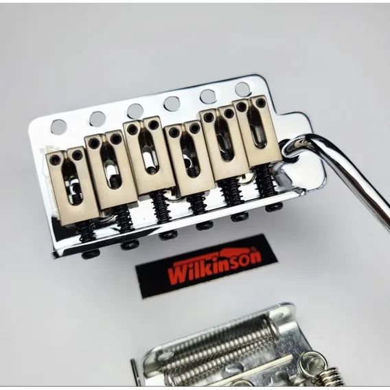 Ponte Wilkinson Stratocaster Luxo Completa Bloco Reforçado Cor Cromado Foto 1