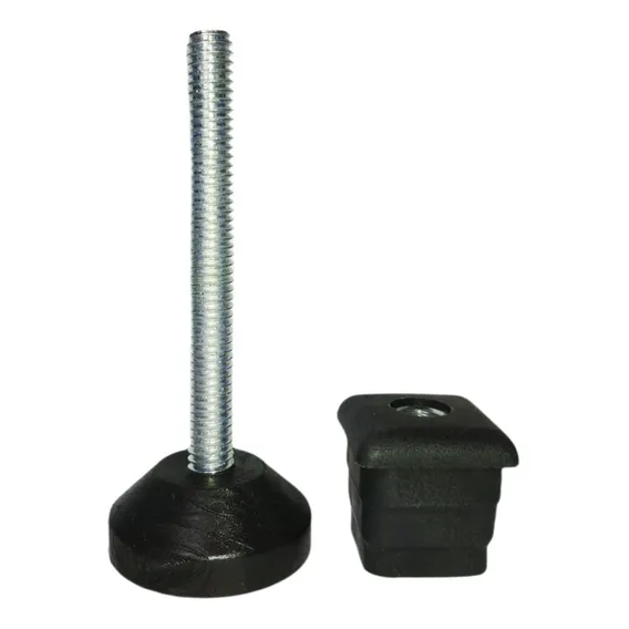 Ponteira PĂ© Nivelador Sapata Metalon 25x25 - 10 Uni Cor Preto Foto 1