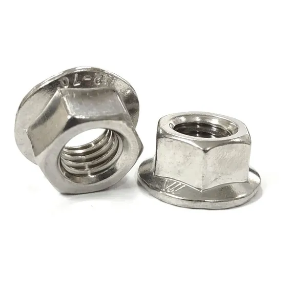 Porca Sextavada Flangeada Dentada M10 Inox - 20 Peças Foto 1
